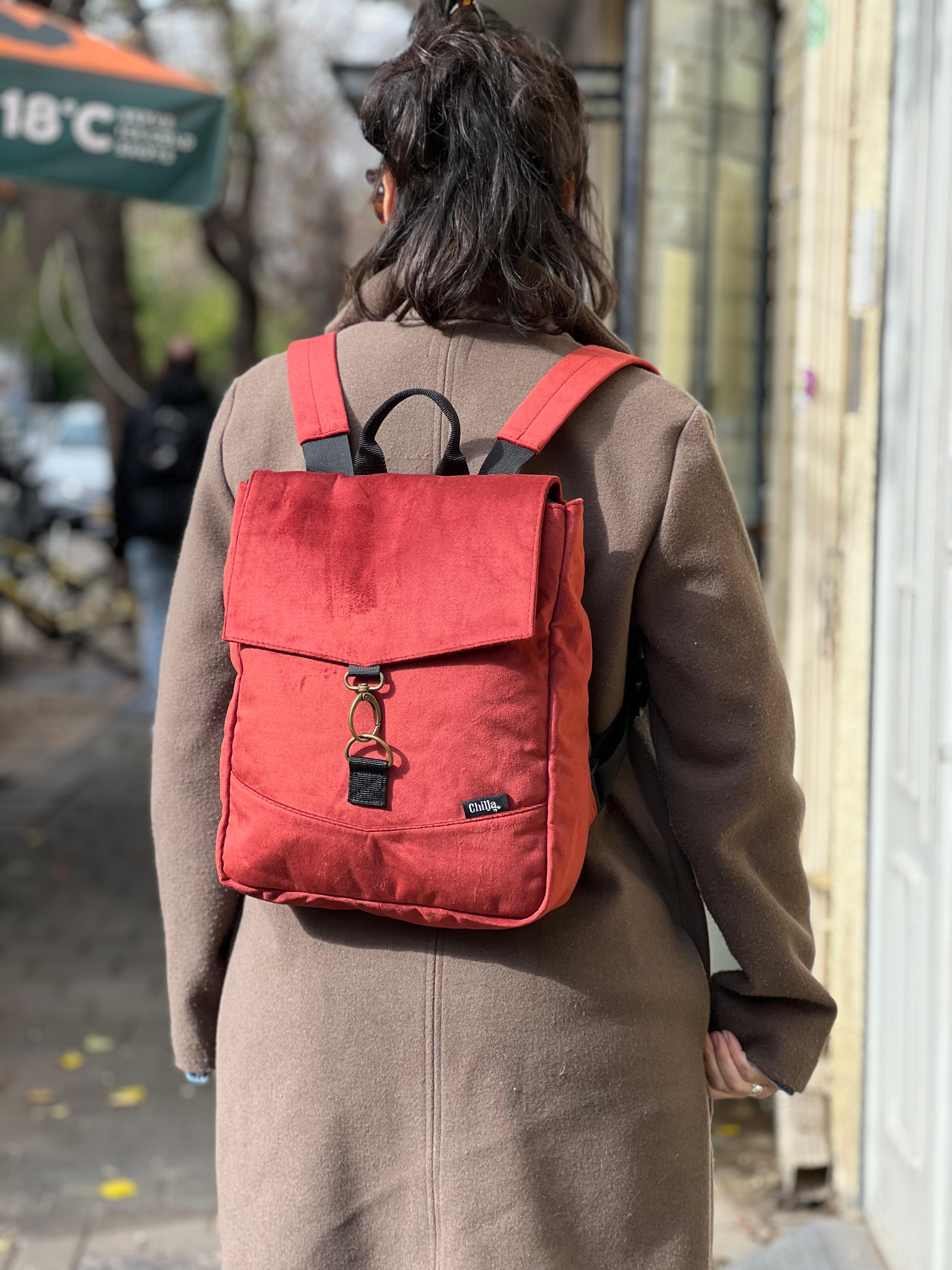 תיק גב מיני סטודנטס בורדו קטיפה