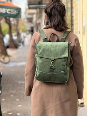 תיק גב מיני סטודנטס ירוק בקבוק קטיפה