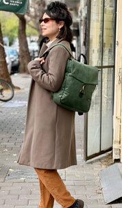 תיק גב מיני סטודנטס ירוק בקבוק קטיפה