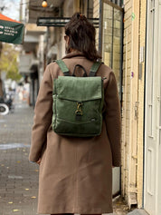 תיק גב מיני סטודנטס ירוק בקבוק קטיפה