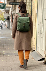 תיק גב מיני סטודנטס ירוק בקבוק קטיפה