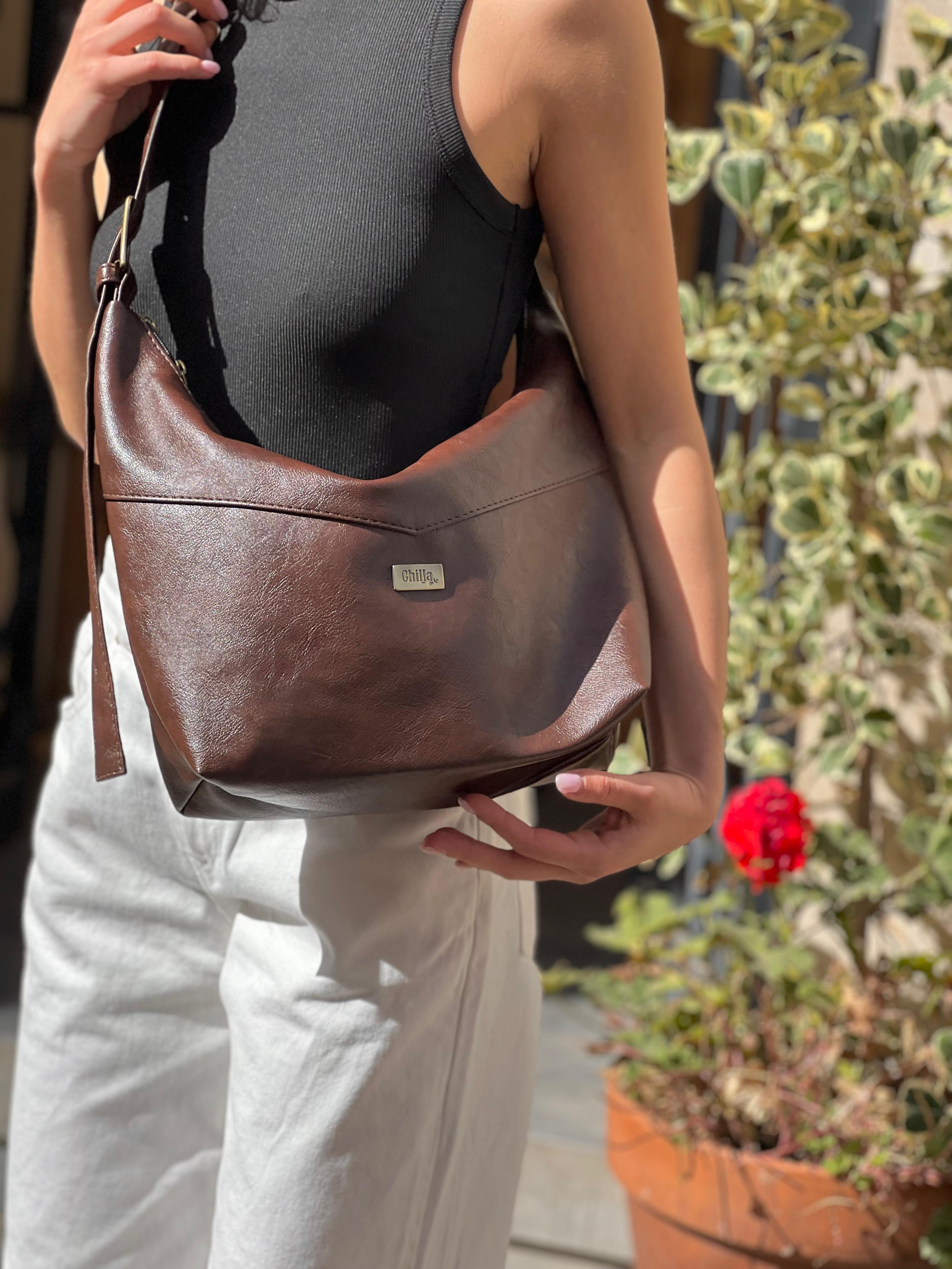 תיק צד / פאוץ' גדול Luna חום רטרו