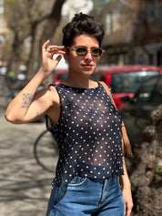 חולצה מכופתרת 'Chloé שיפון שקפקף נקודות