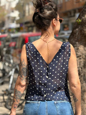 חולצה מכופתרת 'Chloé שיפון שקפקף נקודות