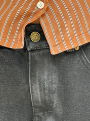 Washed Black Low-Waisted Barrel Chilla Denim