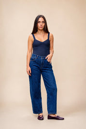 Blue Easy Barrel Jeans Denim