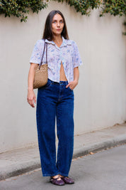 Blue Easy Barrel Jeans Denim