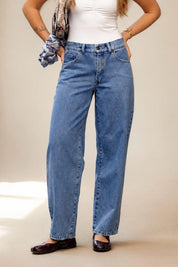 Light Blue Easy Barrel Jeans Denim