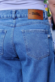 Light Blue Easy Barrel Jeans Denim