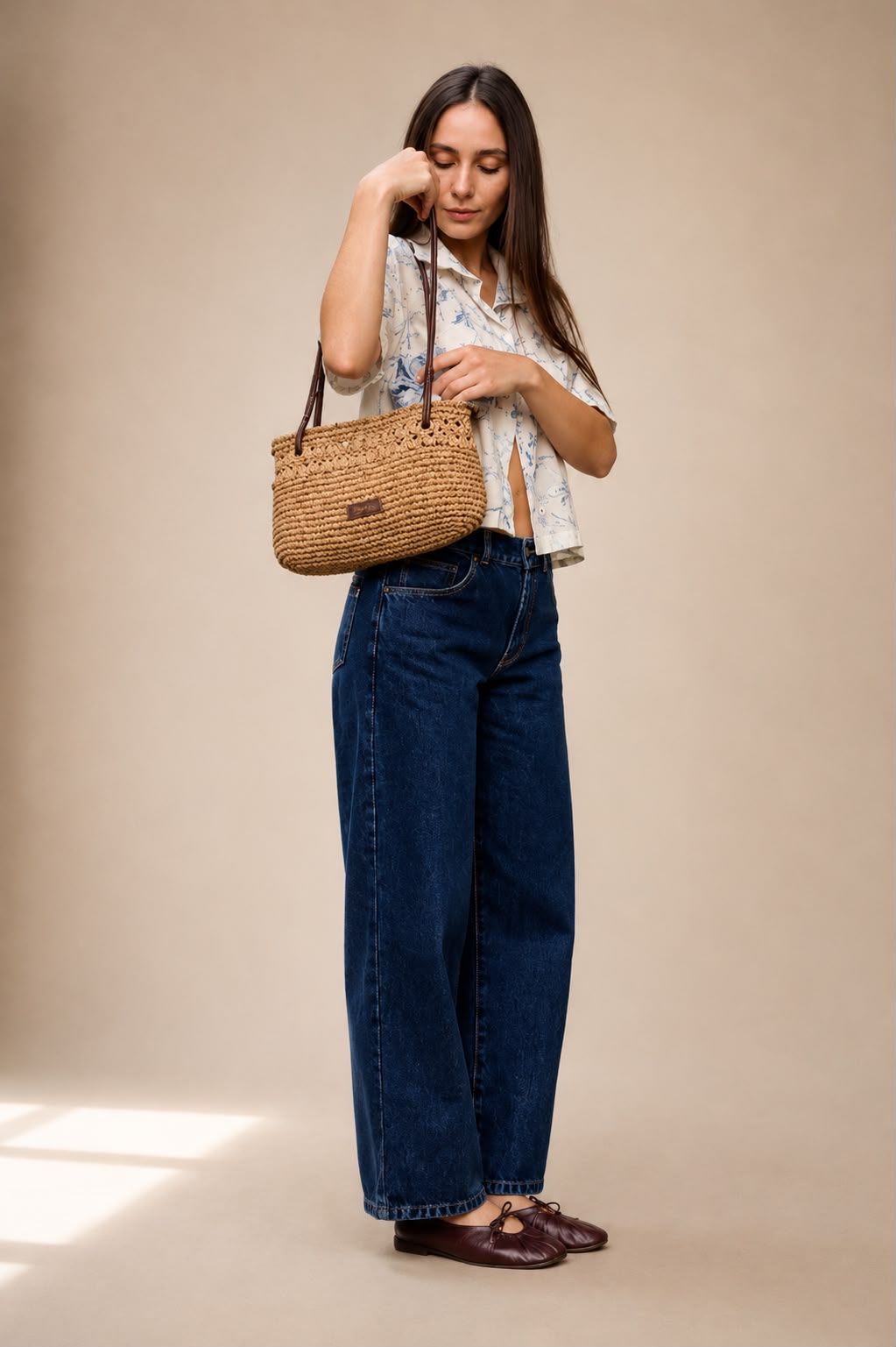 Blue Easy Barrel Jeans Denim