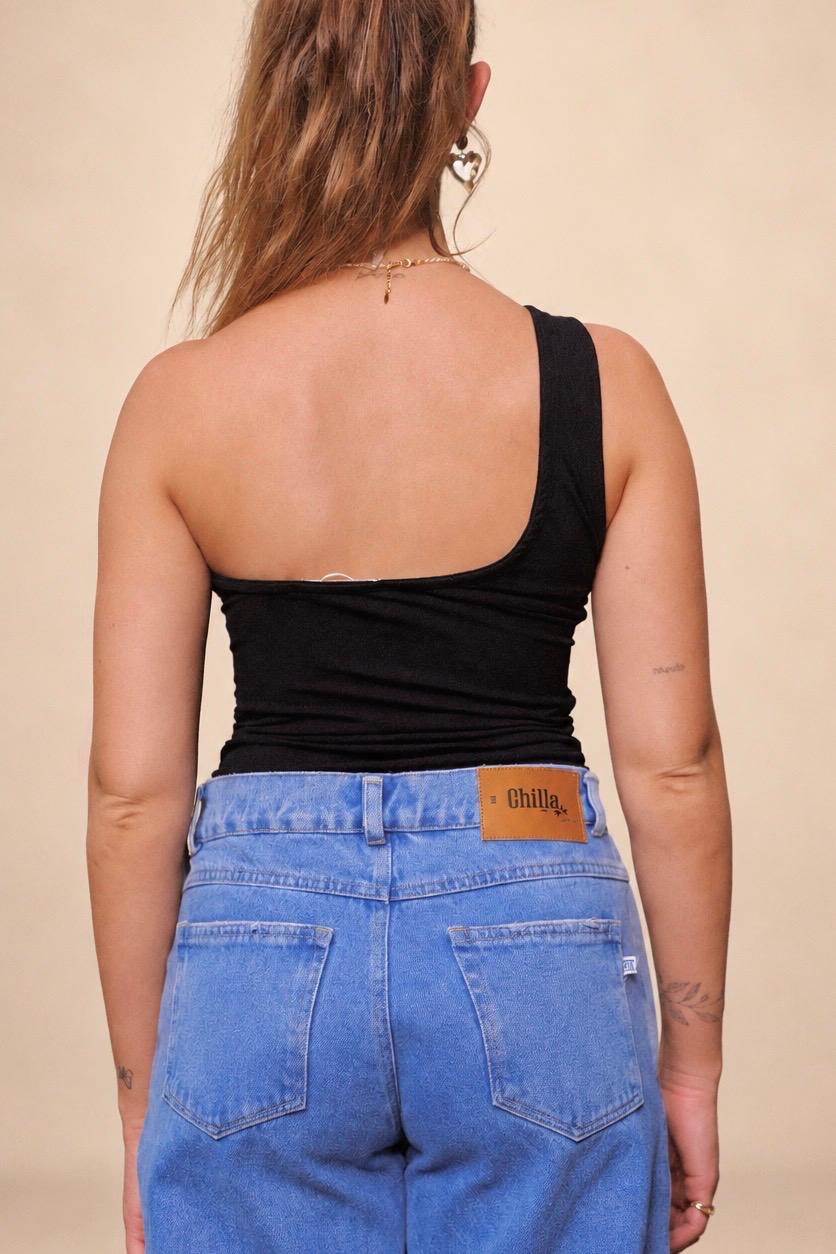 One Shoulder Top - Black