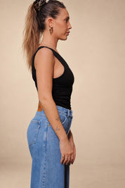 One Shoulder Top - Black