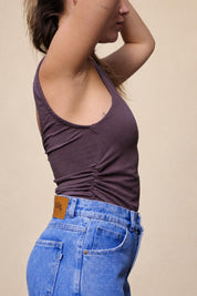 One Shoulder Top - Brown