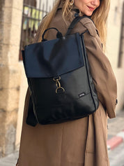 תיק גב סטודנטס בינוני שחור מבריק